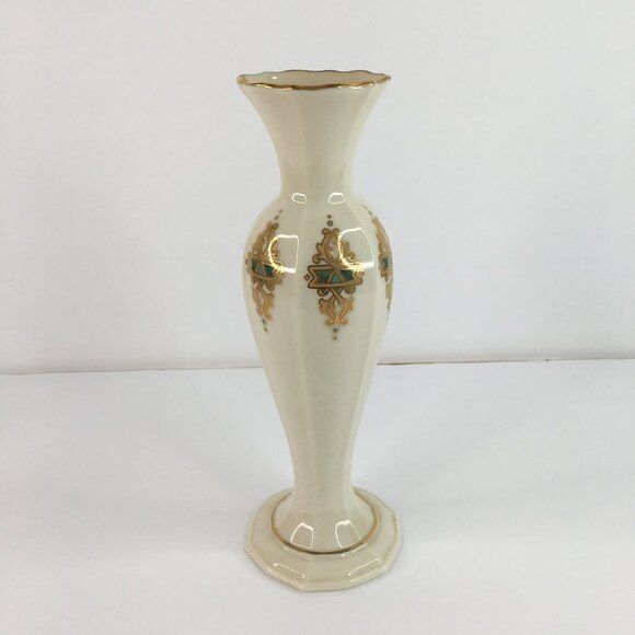 Lenox Vintage Catalan Ivory Gold Trim Bud Vase Retired - Picture 1 of 10